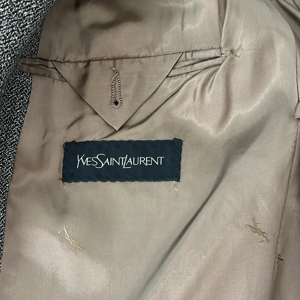 Vintage Yves Saint Laurent Wool Sport Coat Blazer Classic Designer Menswear